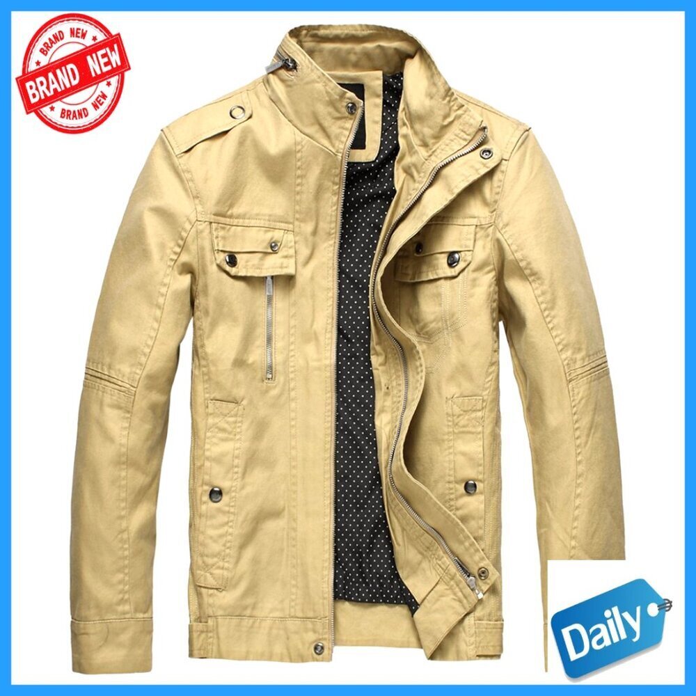 Lightweight Cotton Jacket Casual Field Coat Windbreaker Men's Military Style